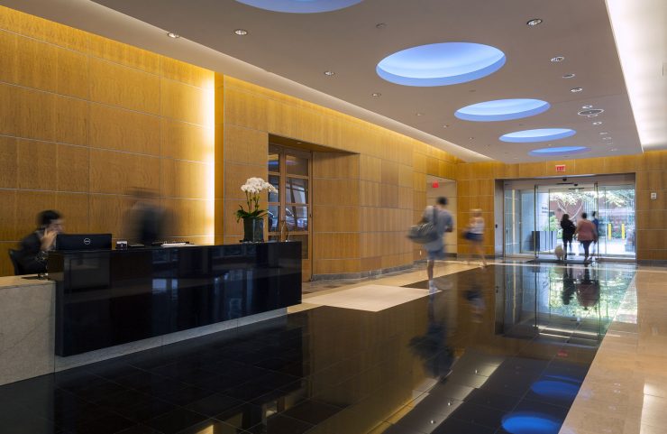 lobby with 24 hour concierge desk