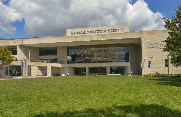 exterior of nearby national constitution center