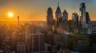sunset view of center city 